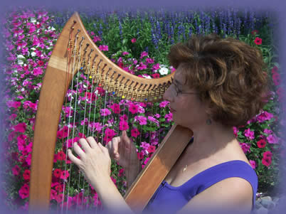 cheryl playing harp